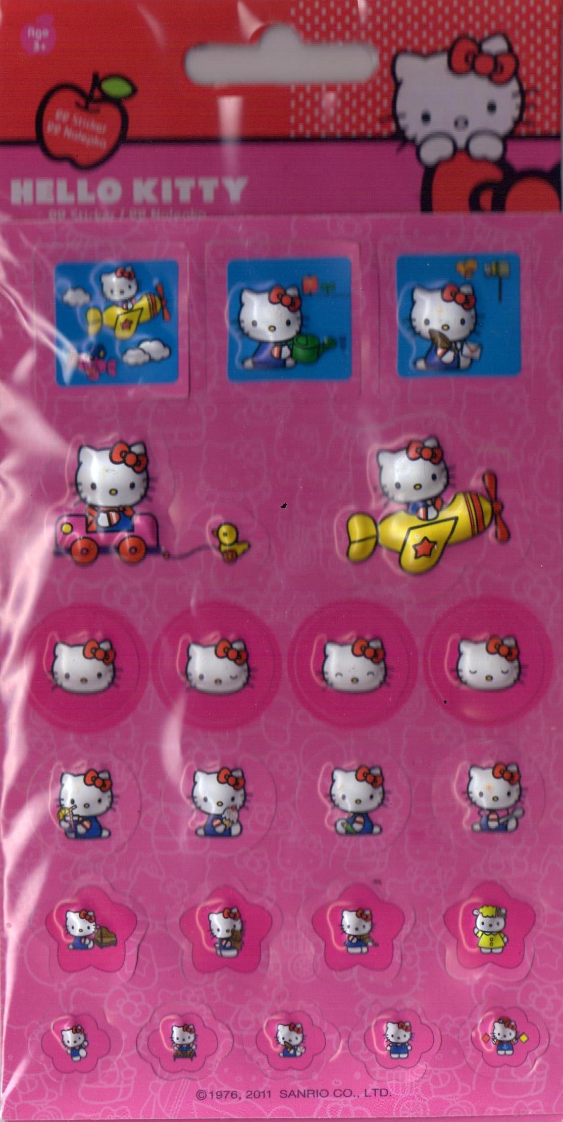 Sanrio Kids Hello Kitty Toothbrush & Puff Stickers Travel Girls