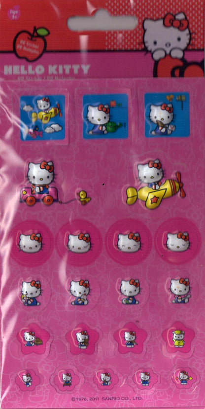 Sanrio Kids Hello Kitty Toothbrush & Puff Stickers Travel Girls