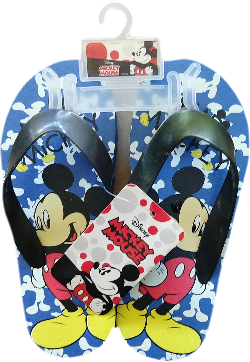 Mickey Mouse Kids Flip Flops Blue With Black Size 2/3